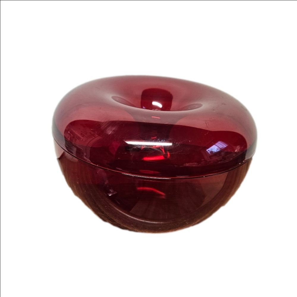 Guzzini Biscotti 2L Red Plastic Bowl with Lid